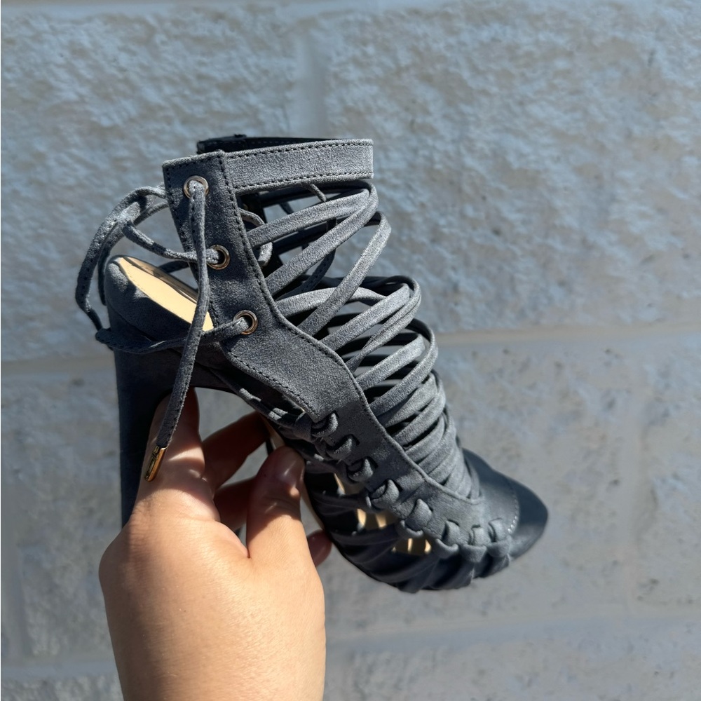 Gray Heels Sandals
